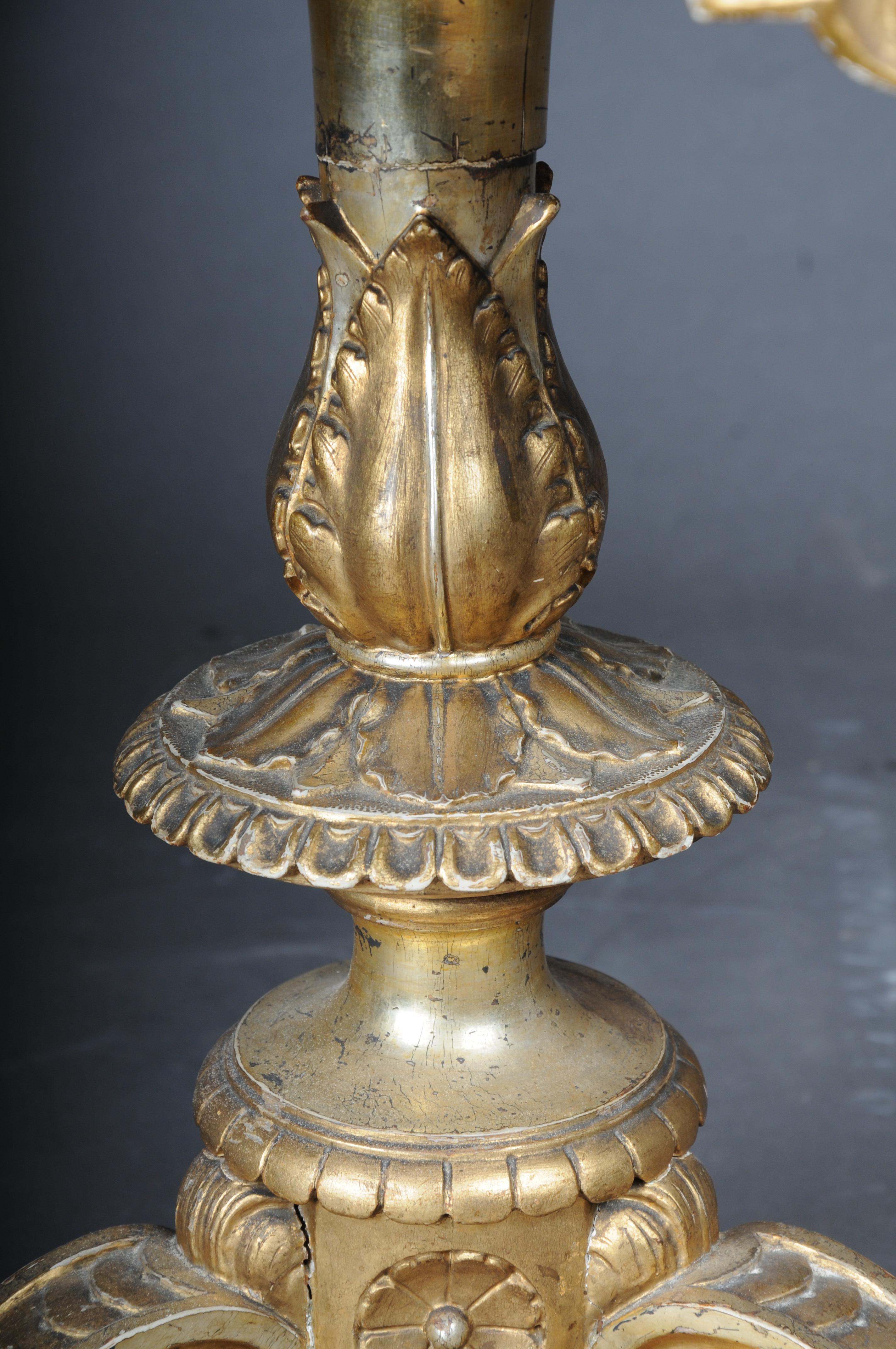 19th Century Magnificent antique side table gilded with marble top from around 1860 For Sale