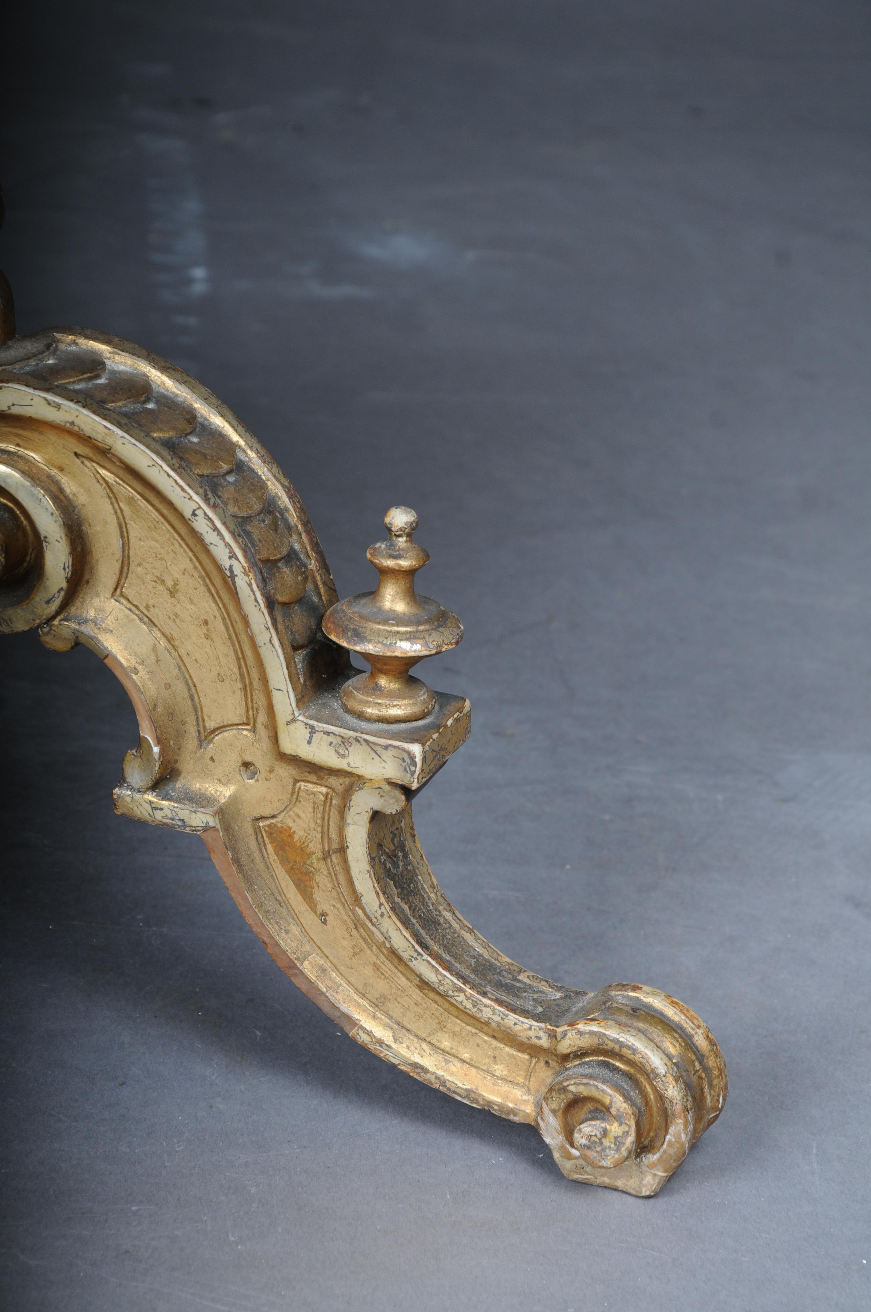 Magnificent antique side table gilded with marble top from around 1860 For Sale 1