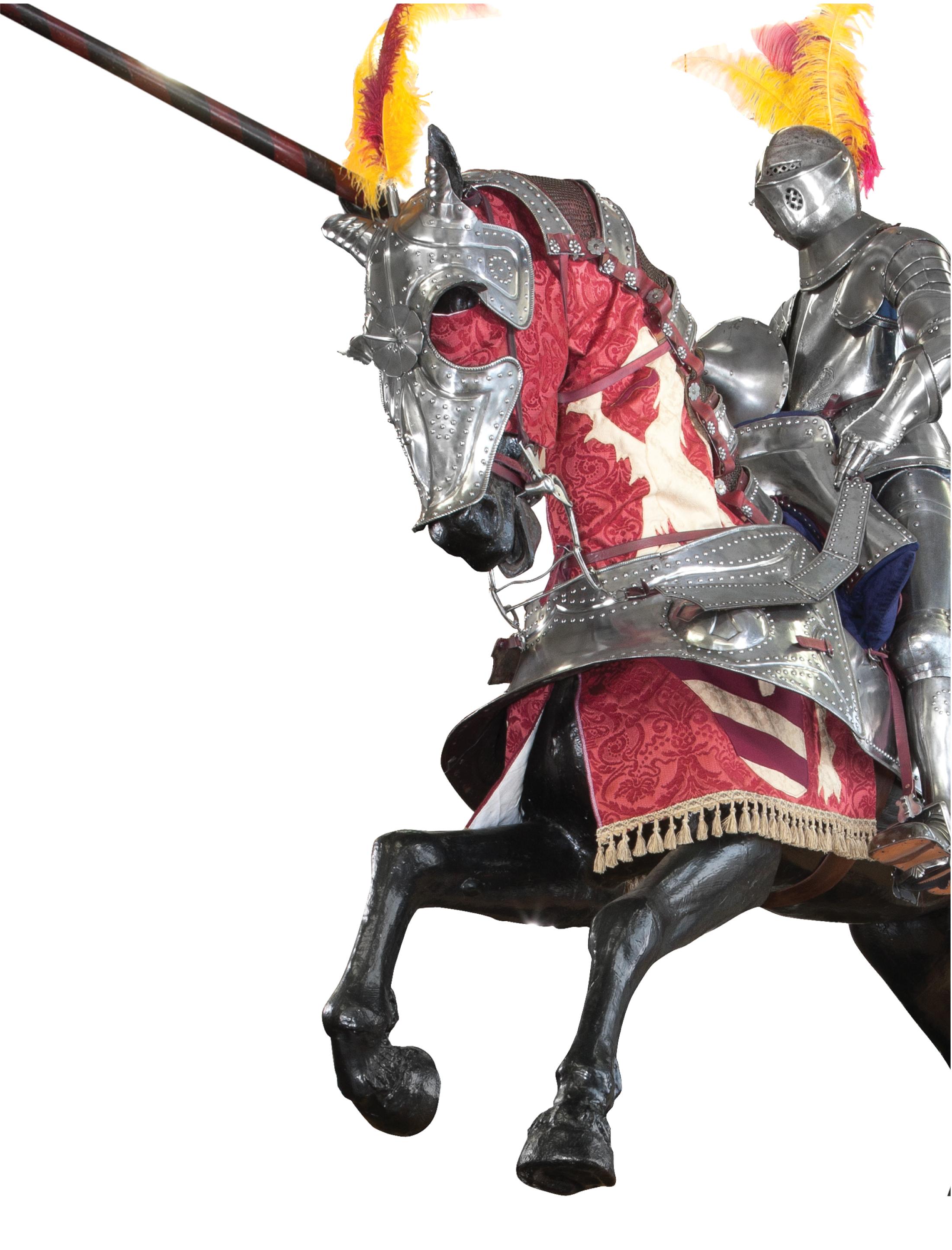 A magnificent armour for man and horse – with the horse bards being formerly exhibited at the Metropolitan Museum of Art in New York. This horse armour is discussed in ‘A Record of European Arms and Armour Through Seven Centuries by Sir Guy Francis
