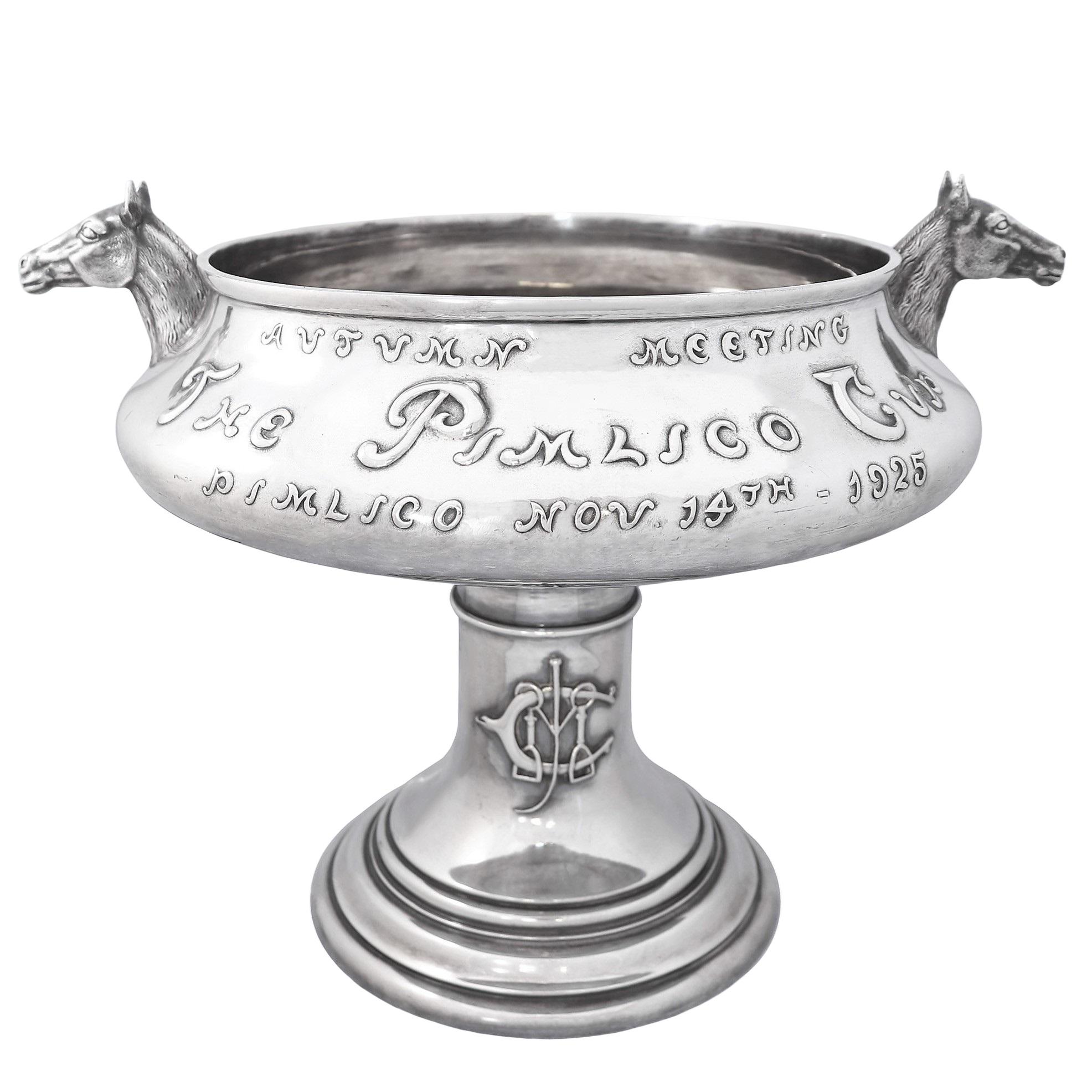 da uomo o donna Magnifico trofeo di corse di cavalli in argento massiccio Art Deco 1925 Pimlico Cup in vendita