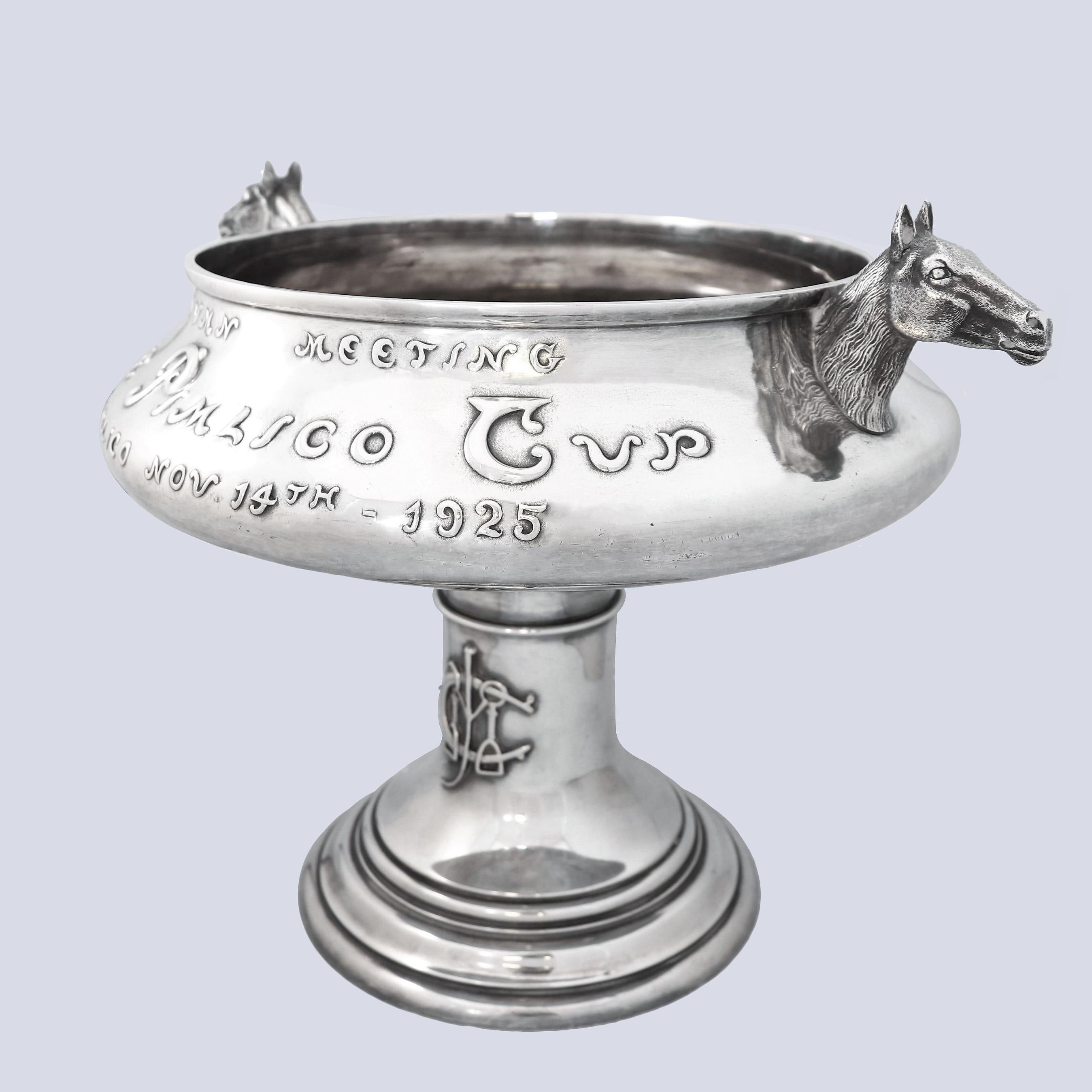 Magnifico trofeo di corse di cavalli in argento massiccio Art Deco 1925 Pimlico Cup in vendita 1