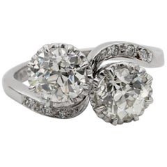 Art Deco Style 2.45 Carat Diamond Twist Engagement Platinum Ring