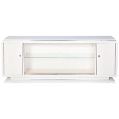 Magnificent Art Deco Lowboard in High Gloss White Lacquer