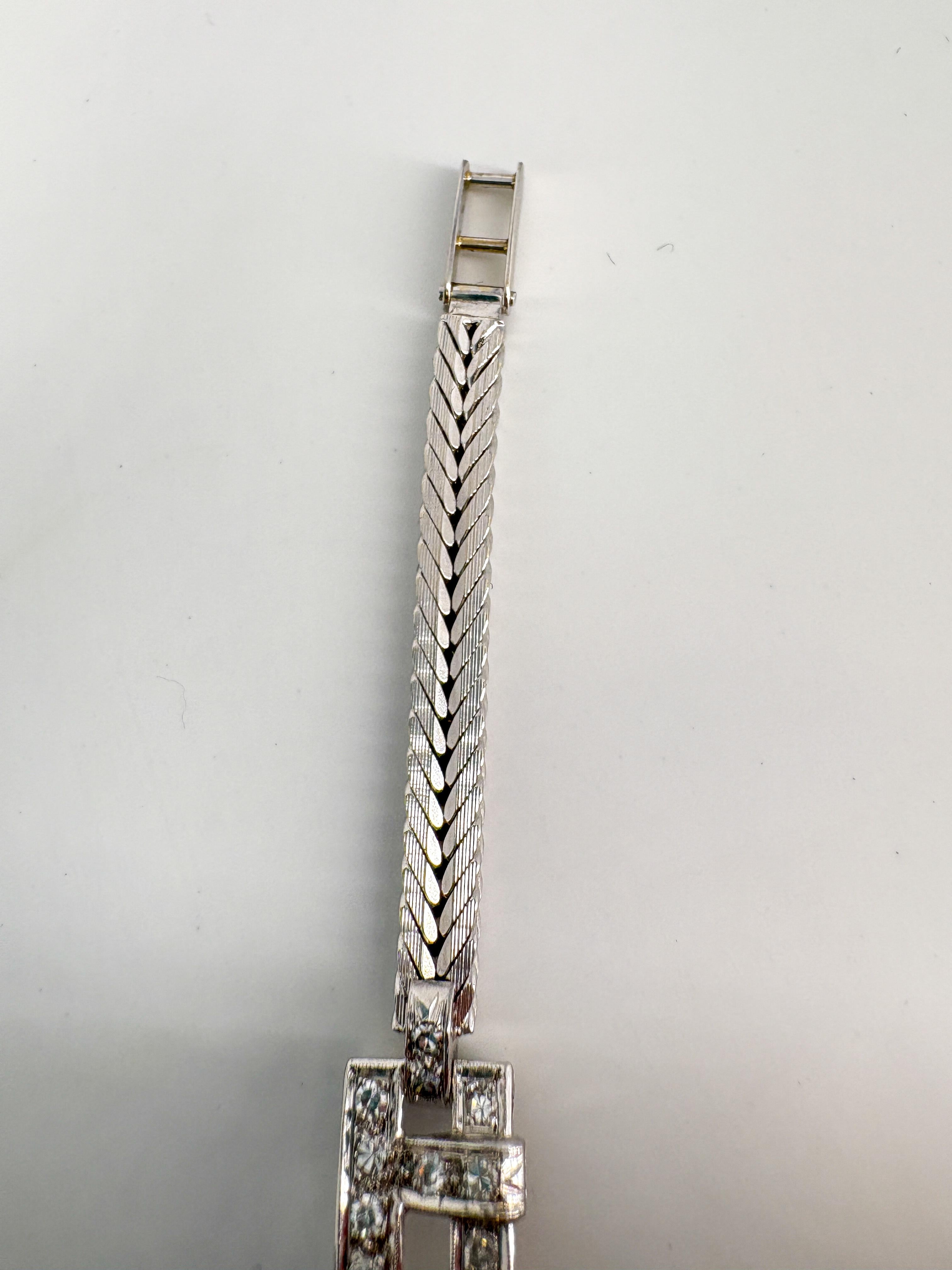 Magnificent Art Deco Platinum and Diamond Opera Watch with 18k White ...