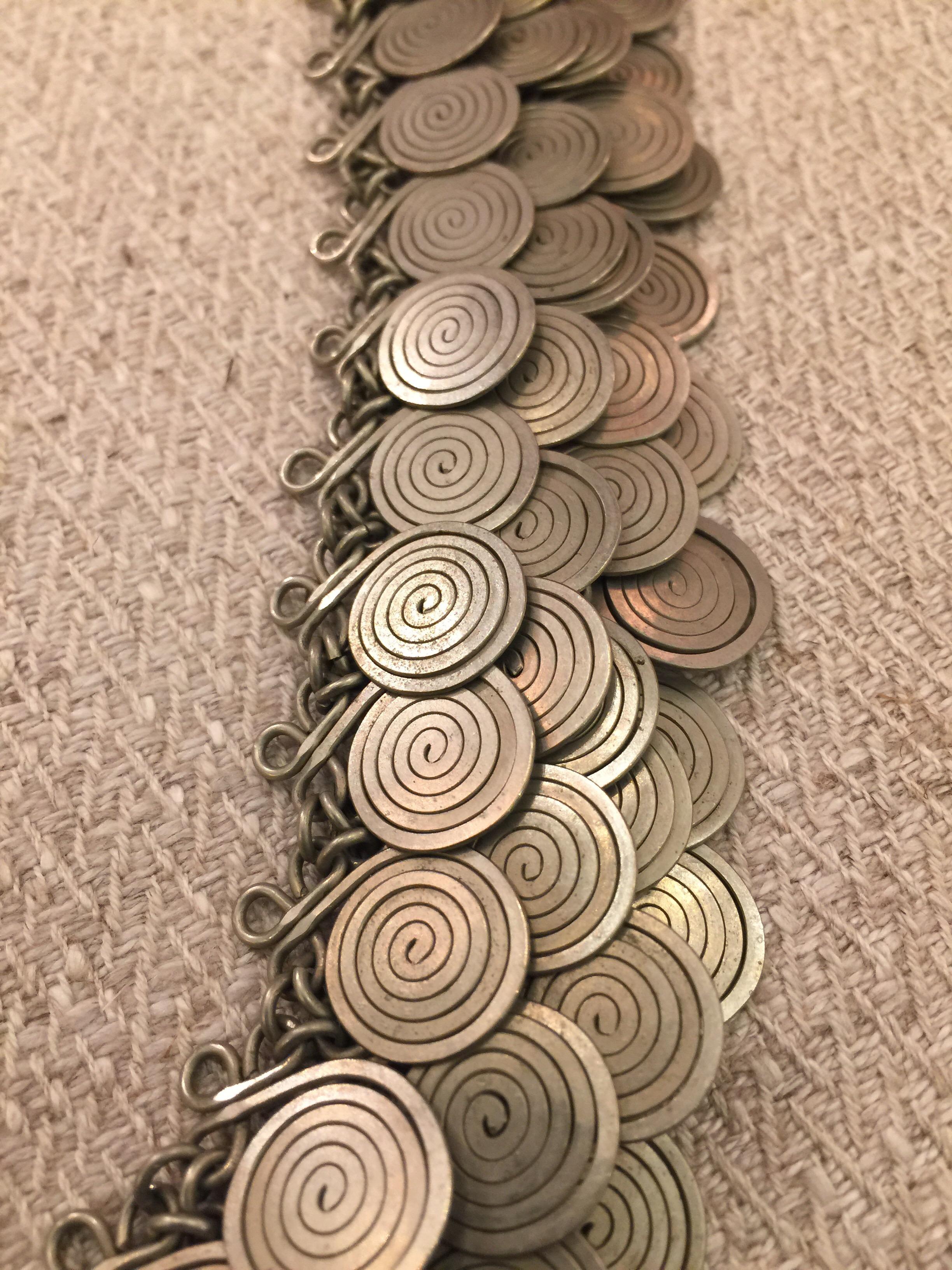 Magnificent Artisan Made Pewter Spirals Necklace 1