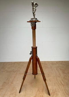 Magnificent Arts & Crafts Adjustable Wooden Sculpture or Plant Stand / Easel