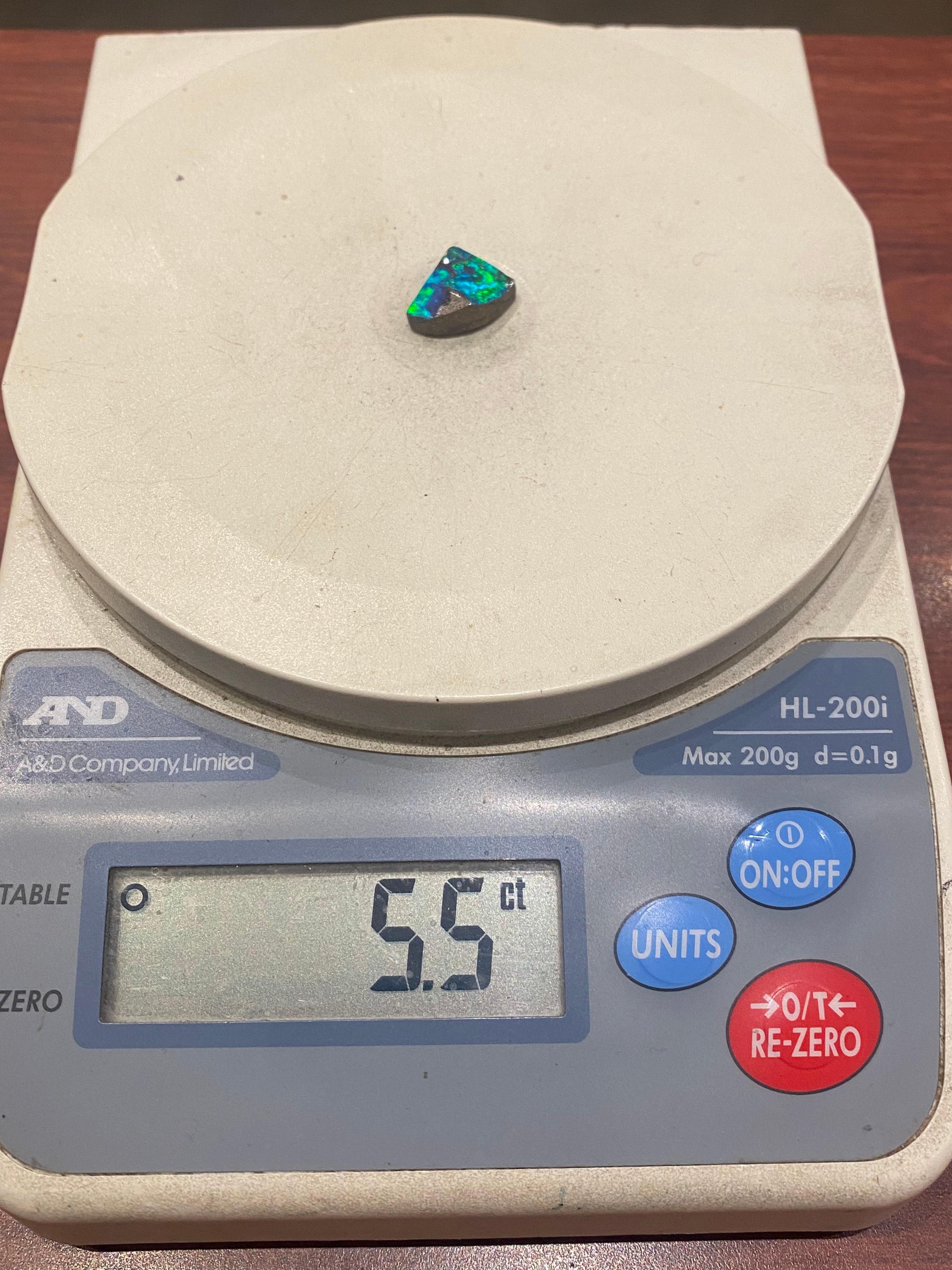 Magnificent Australian Loose Black Boulder Opal of 5.50ct. 19mm x 12mm x 4mm. For Sale 1