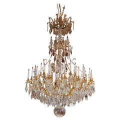 Palatial Size 45 Light Baccarat Crystal Chandelier Over 7  Feet High