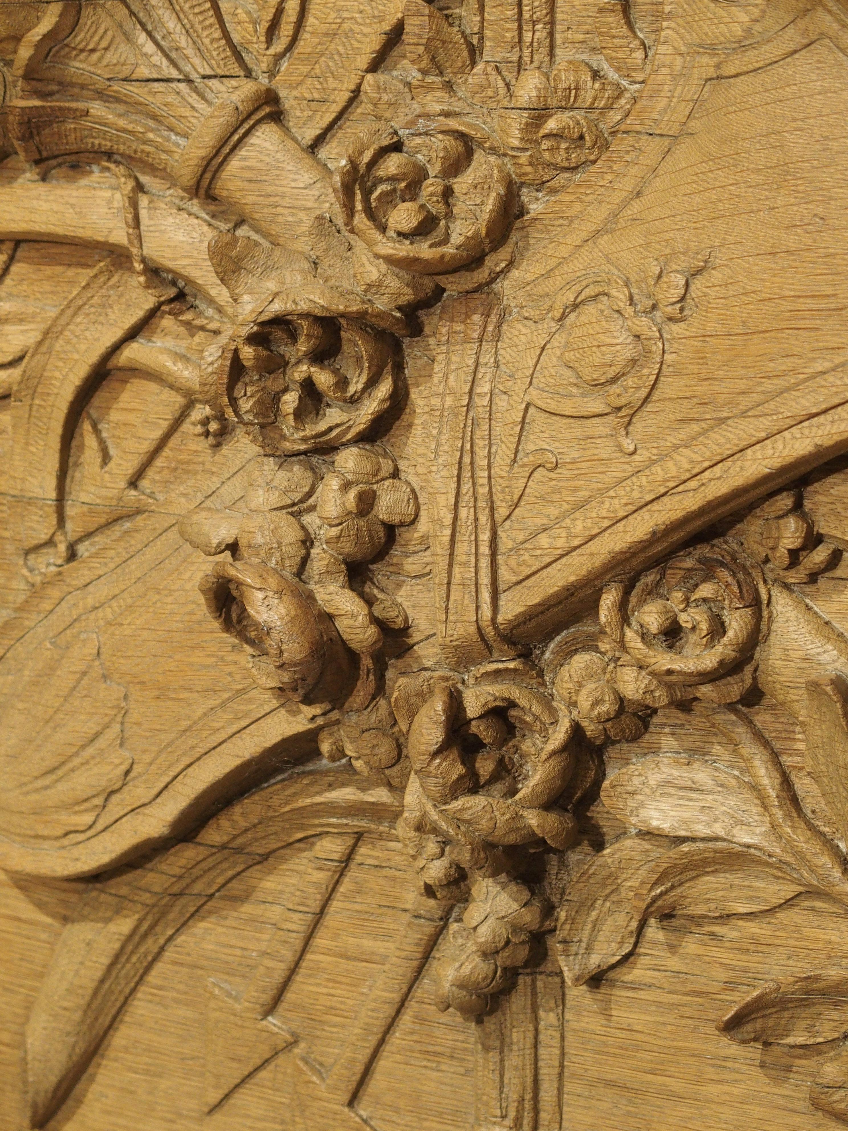 Magnificent Bas Relief French over Door in Oak, circa 1750 5