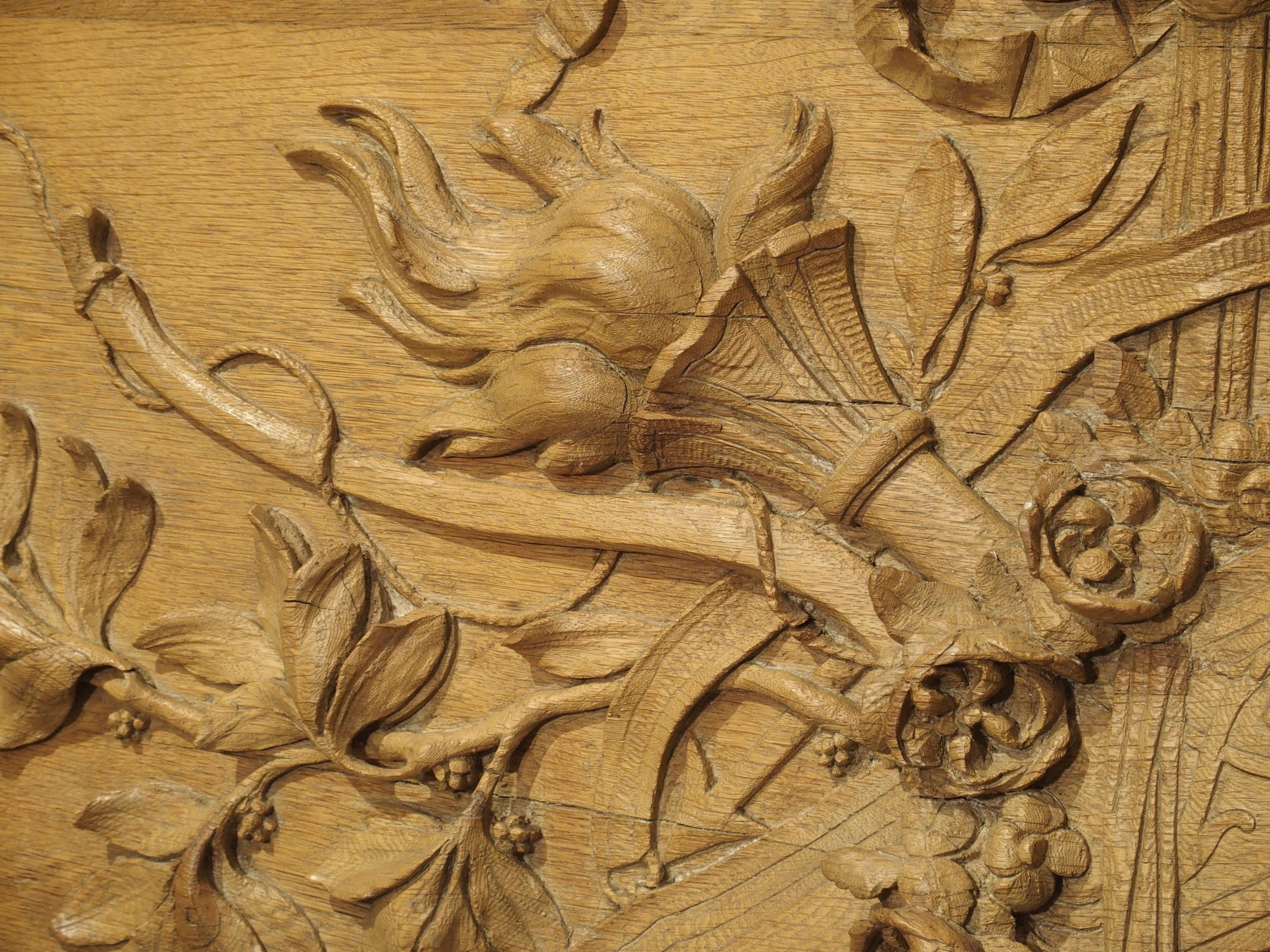 Magnificent Bas Relief French over Door in Oak, circa 1750 6