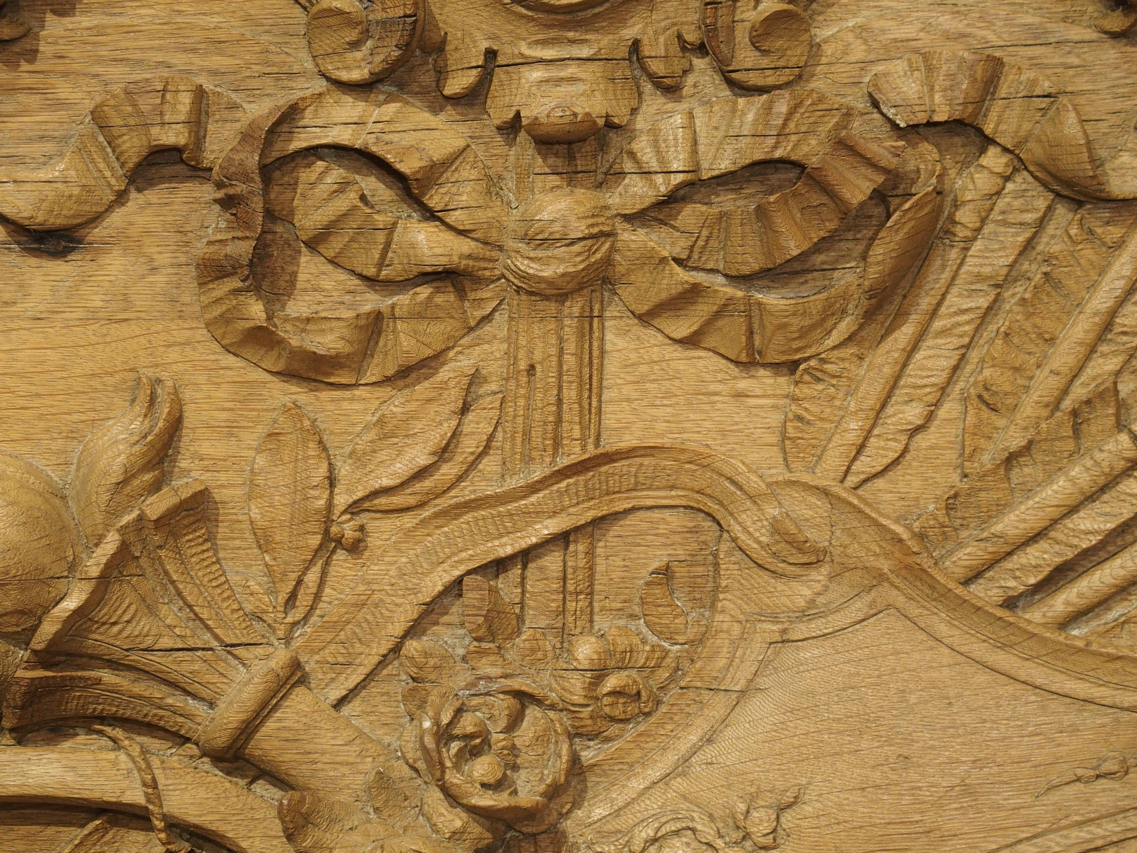 Magnificent Bas Relief French over Door in Oak, circa 1750 2