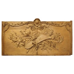 Used Magnificent Bas Relief French over Door in Oak, circa 1750