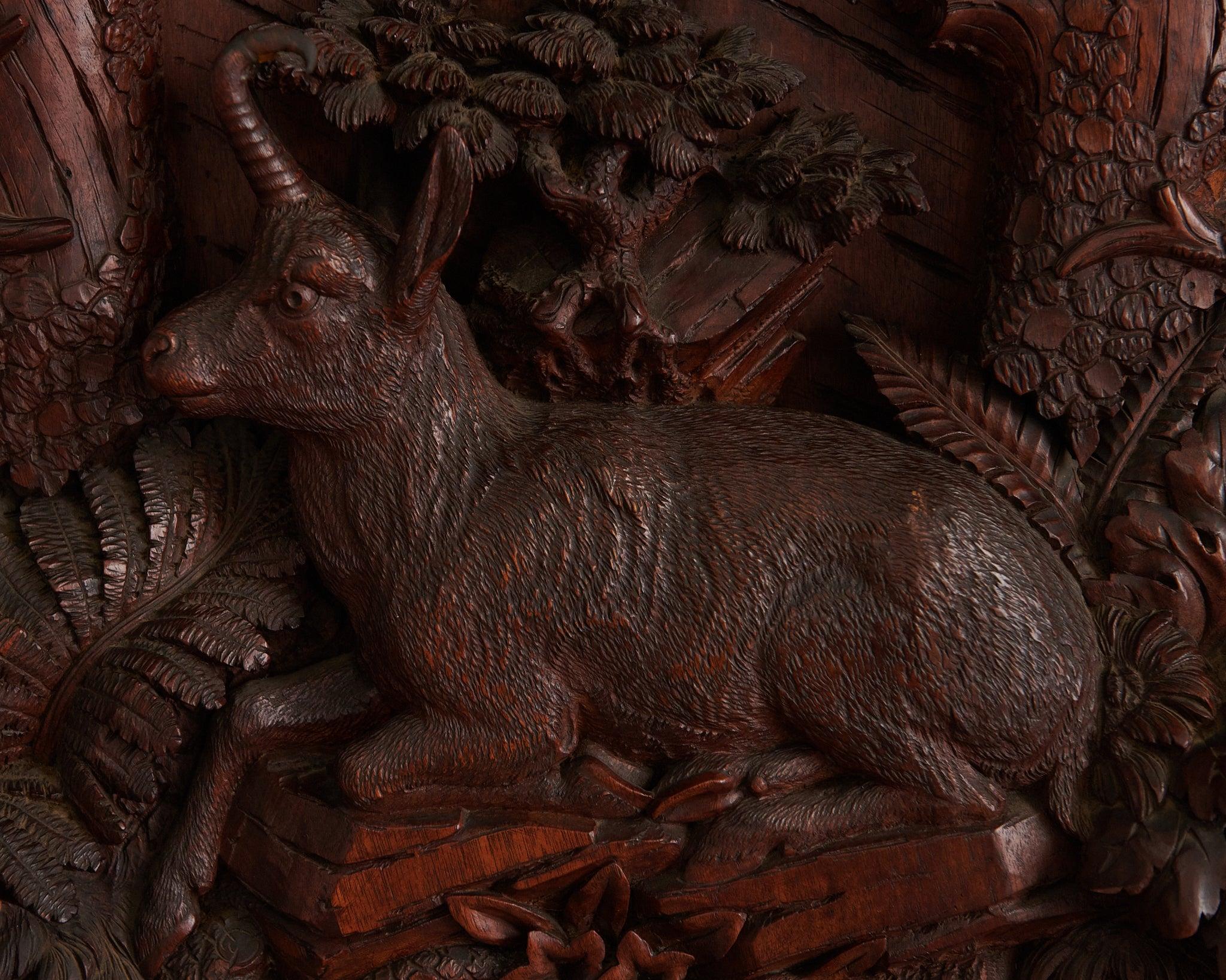 Magnificent Black Forest Carved Walnut Grandfather Clock 1