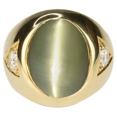 Magnificent Black Starr & Frost Cats Eye Chrysoberyl Gold Ring