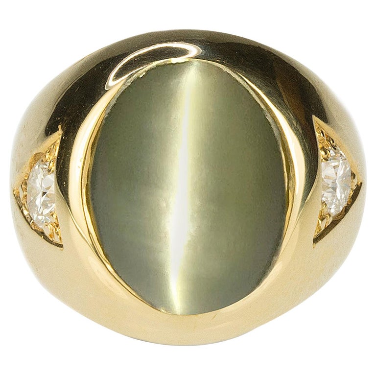 Magnificent Black Starr and Frost Cats Eye Chrysoberyl Gold Ring For Sale  at 1stDibs | black chrysoberyl