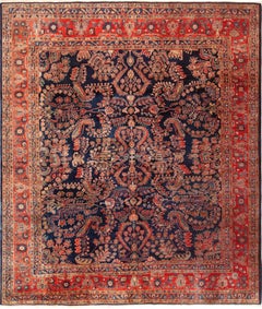 Magnificent Blue Antique Persian Sarouk Area Rug 11'2" x 12'6"