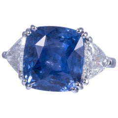 Magnificent Blue Sapphire and Diamond Ring