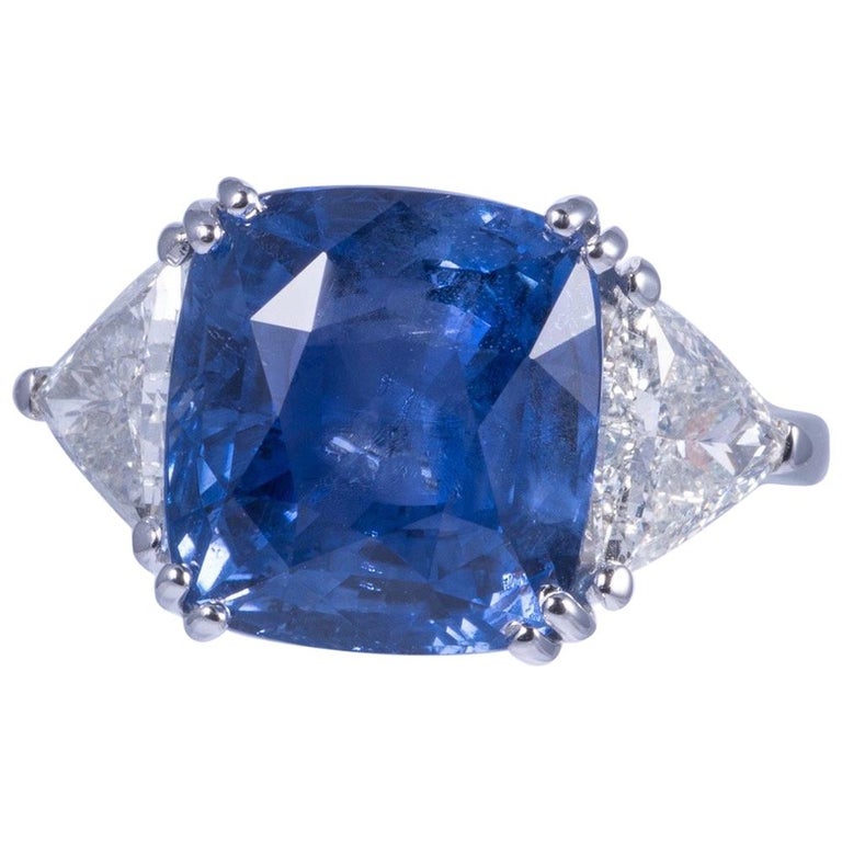 Magnificent Blue Sapphire and Diamond Ring at 1stDibs