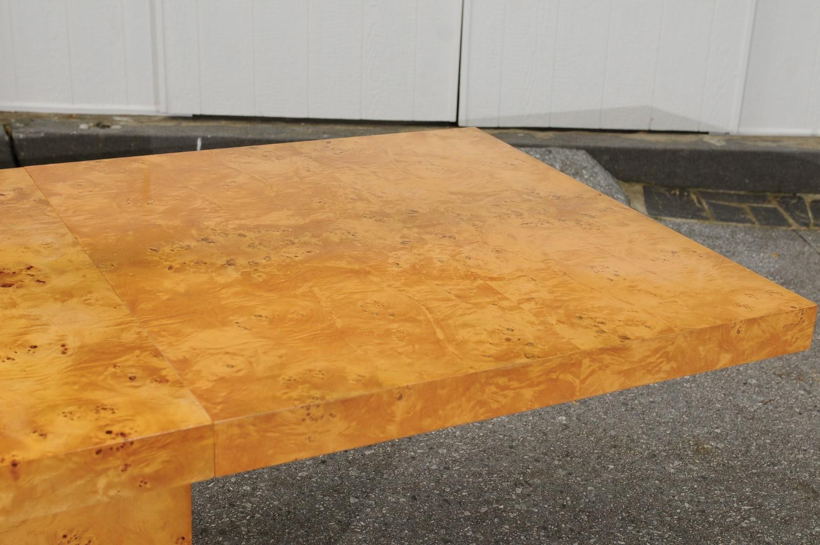 Sublime Bookmatch Olivewood Extension Dining Table by Arthur Umanoff, c 1975 For Sale 6