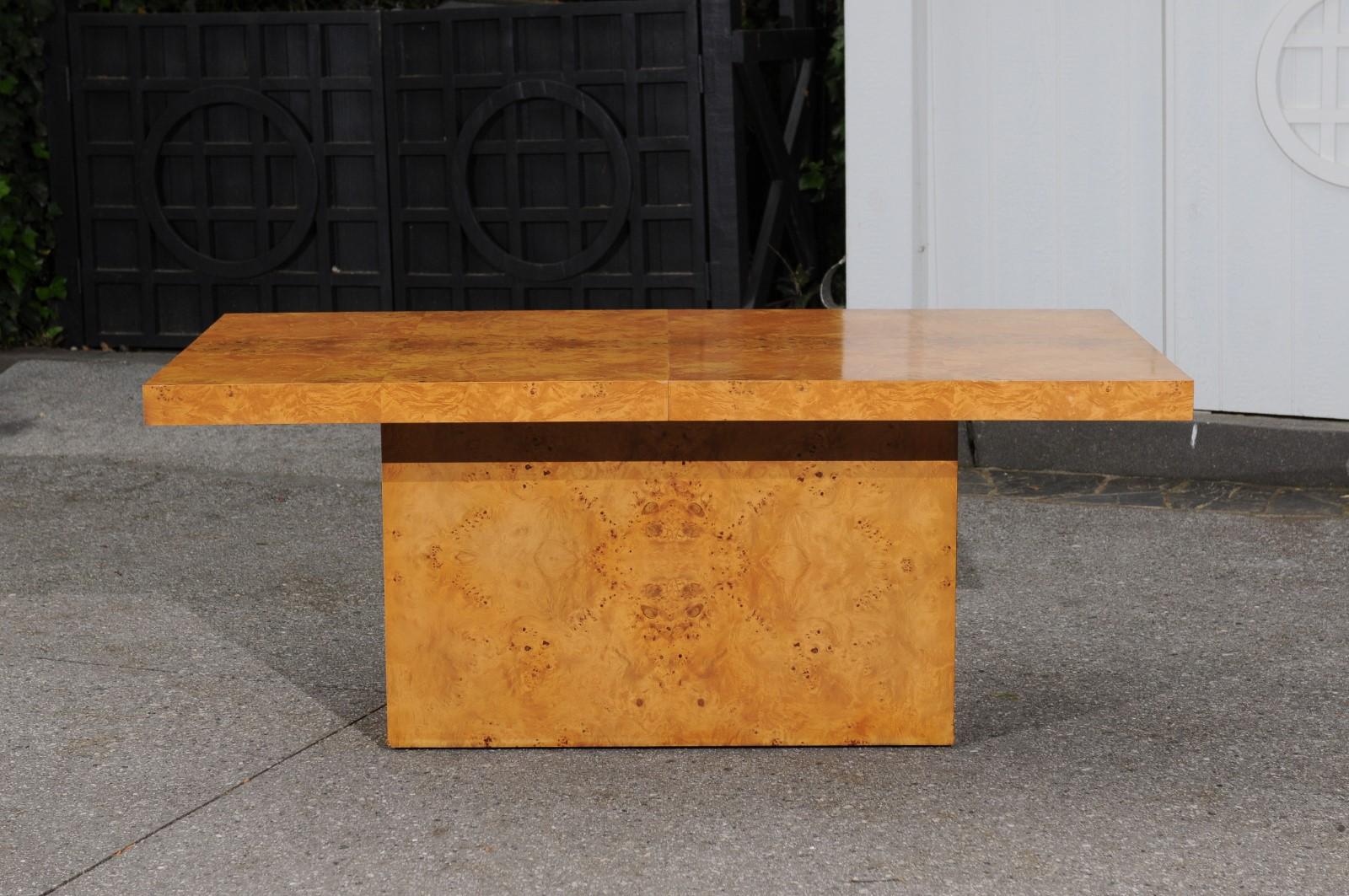 Sublime Bookmatch Olivewood Extension Dining Table by Arthur Umanoff, c 1975 For Sale 8