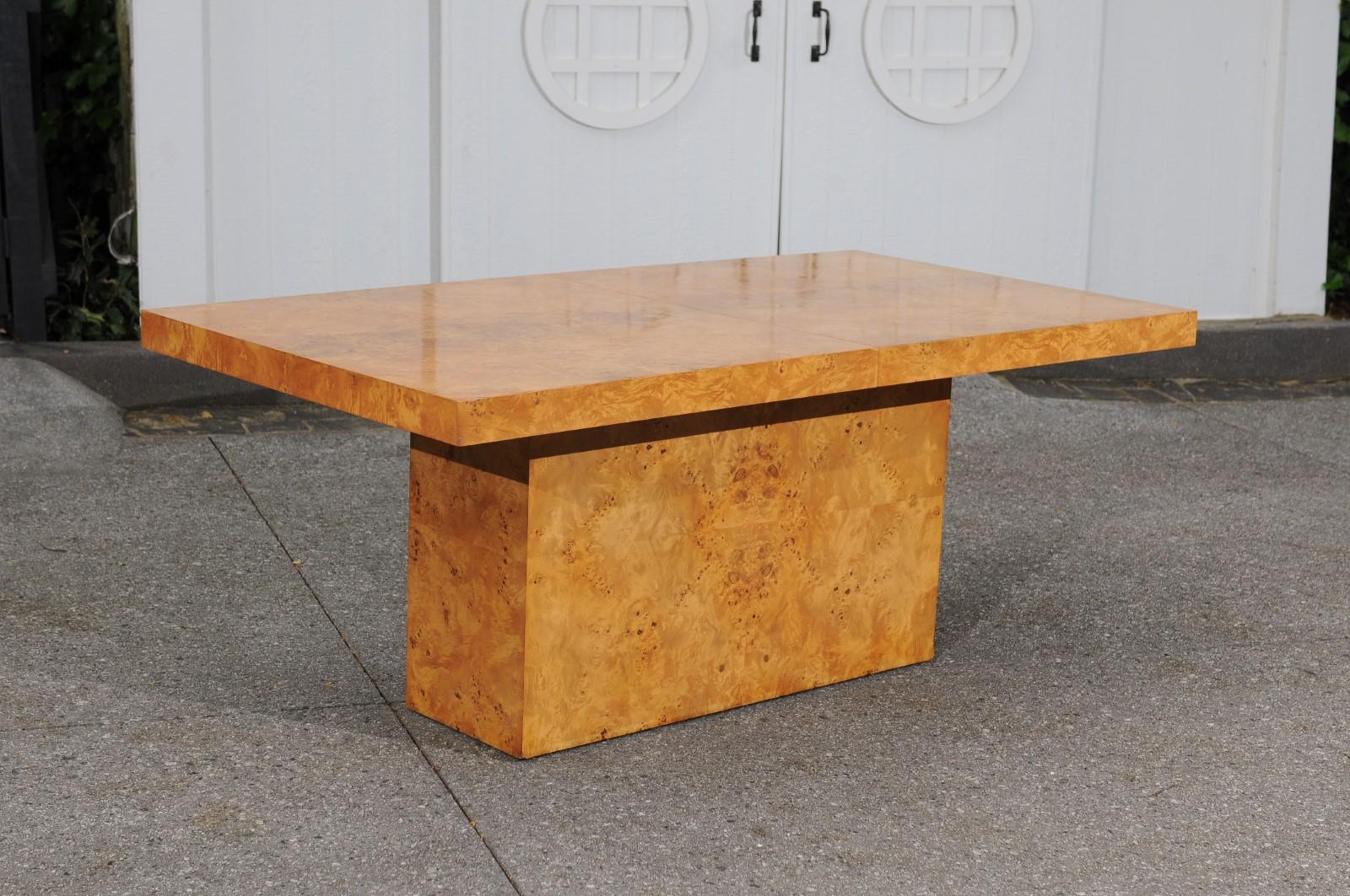 Sublime Bookmatch Olivewood Extension Dining Table by Arthur Umanoff, c 1975 For Sale 9