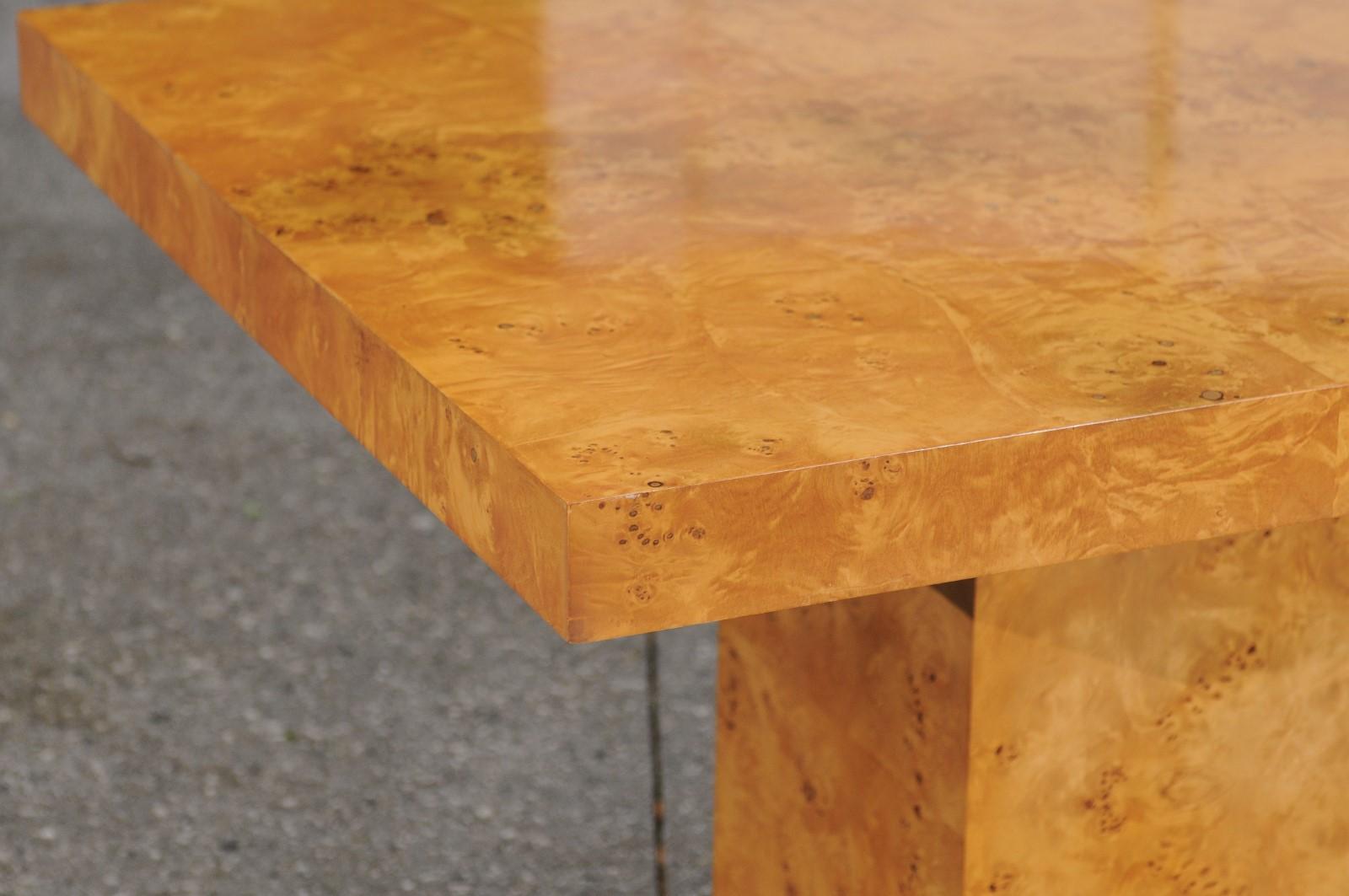 Sublime Bookmatch Olivewood Extension Dining Table by Arthur Umanoff, c 1975 For Sale 10