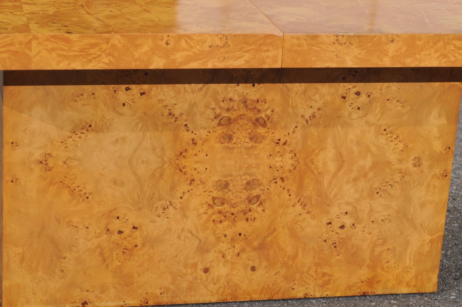 Sublime Bookmatch Olivewood Extension Dining Table by Arthur Umanoff, c 1975 For Sale 11
