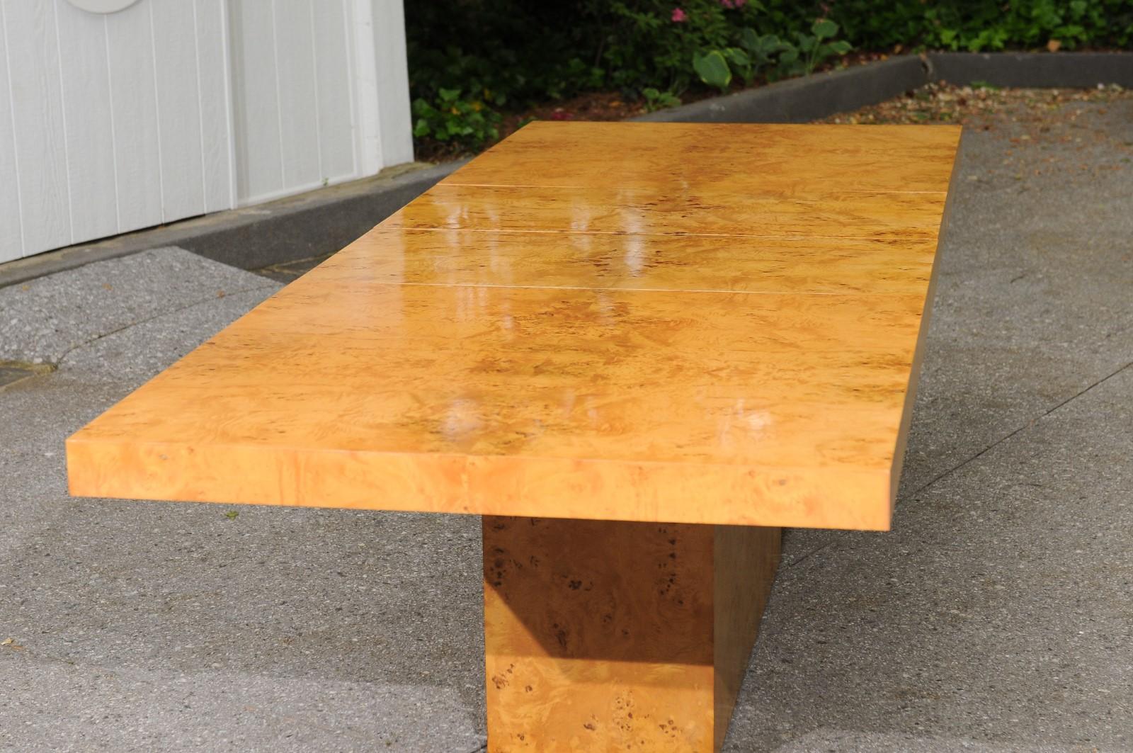 Organic Modern Sublime Bookmatch Olivewood Extension Dining Table by Arthur Umanoff, c 1975 For Sale