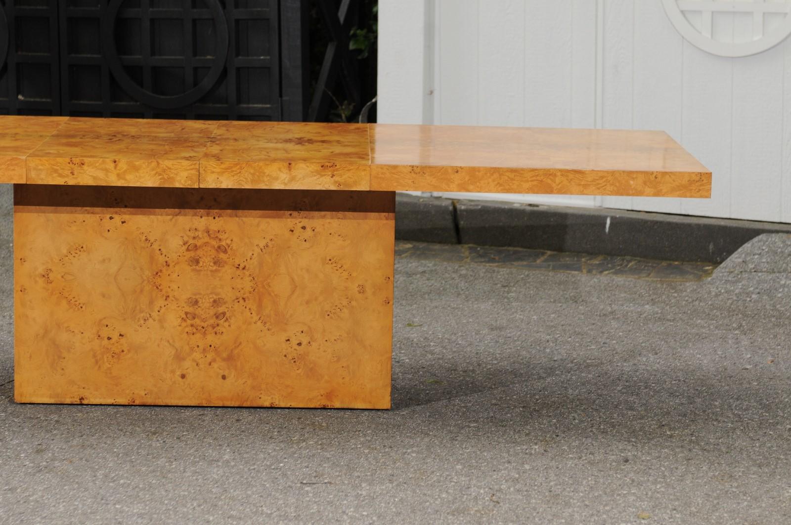 Sublime Bookmatch Olivewood Extension Dining Table by Arthur Umanoff, c 1975 For Sale 2