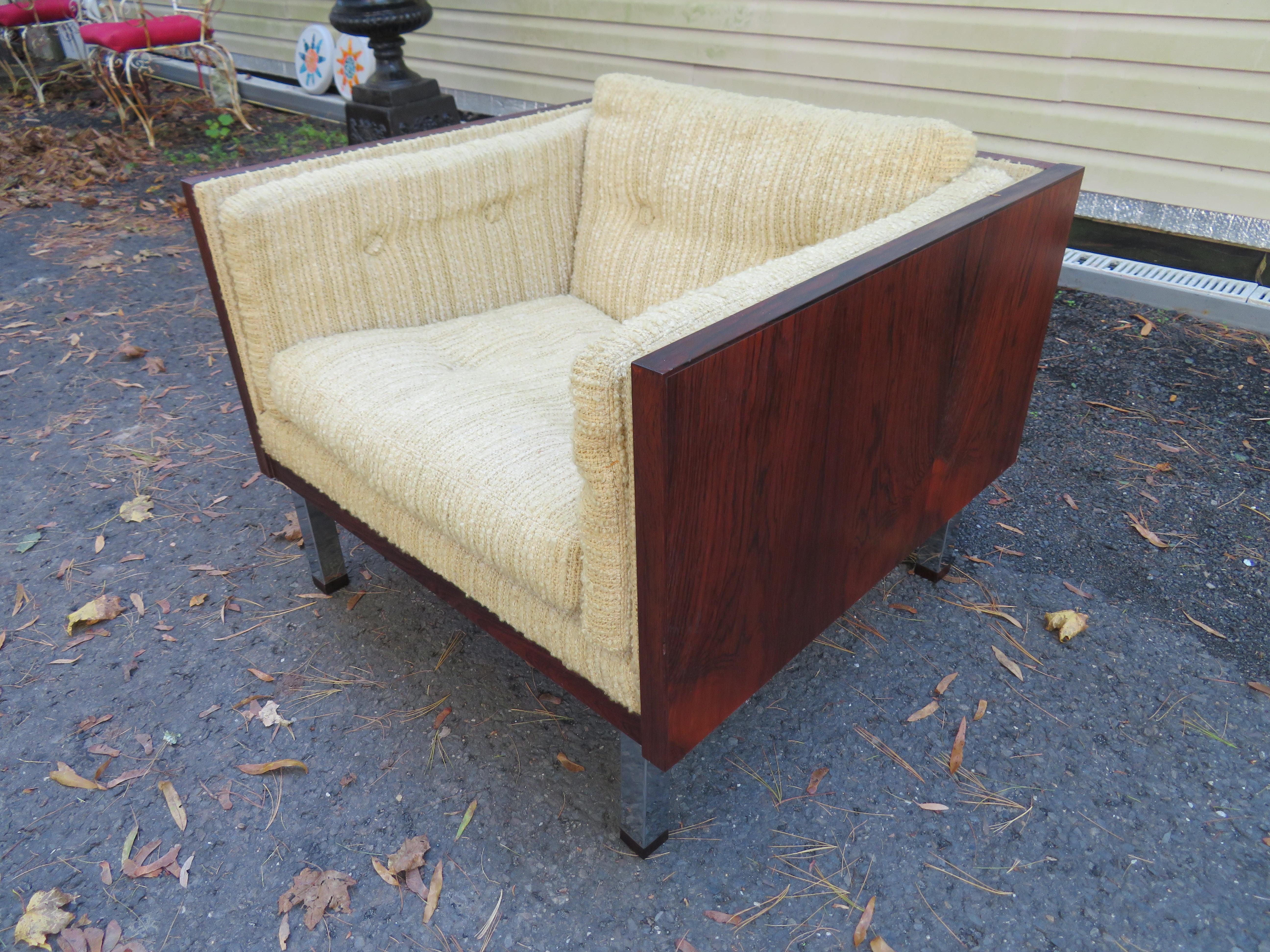 Magnificent Brazilian Rosewood Jydsk Mobelvaerk Cube Chair Danish Modern For Sale 5