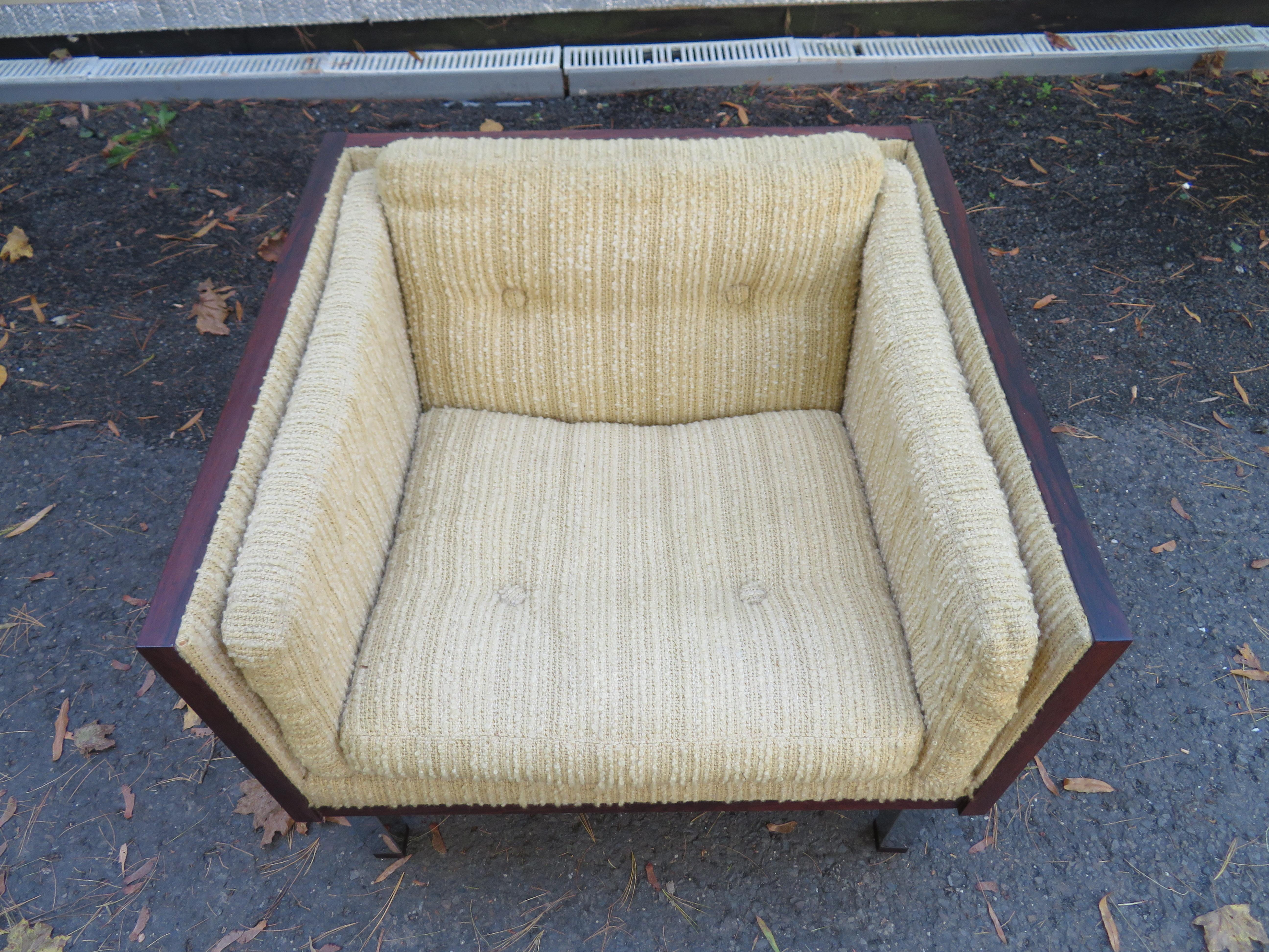 Tissu d'ameublement Magnifique chaise cubique danoise moderne Jydsk Mobelvaerk en vente