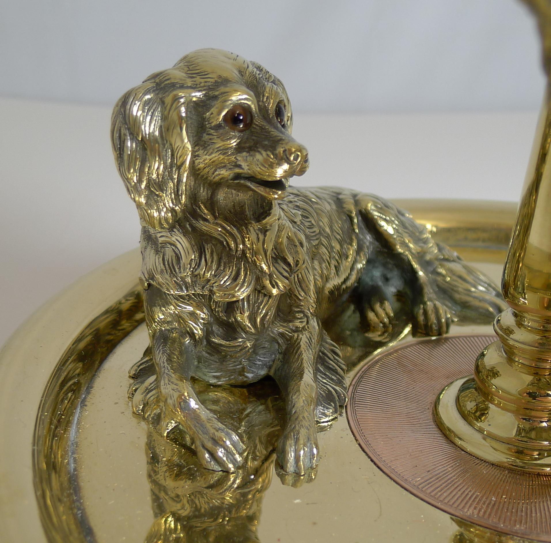 Magnificent Bronze and Brass Desk Compendium, Queen Victoria's Pets, circa 1880 In Good Condition In Bath, GB