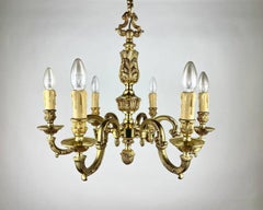 Magnificent Bronze Chandelier In Empire Style  Six Light Pendant Lighting