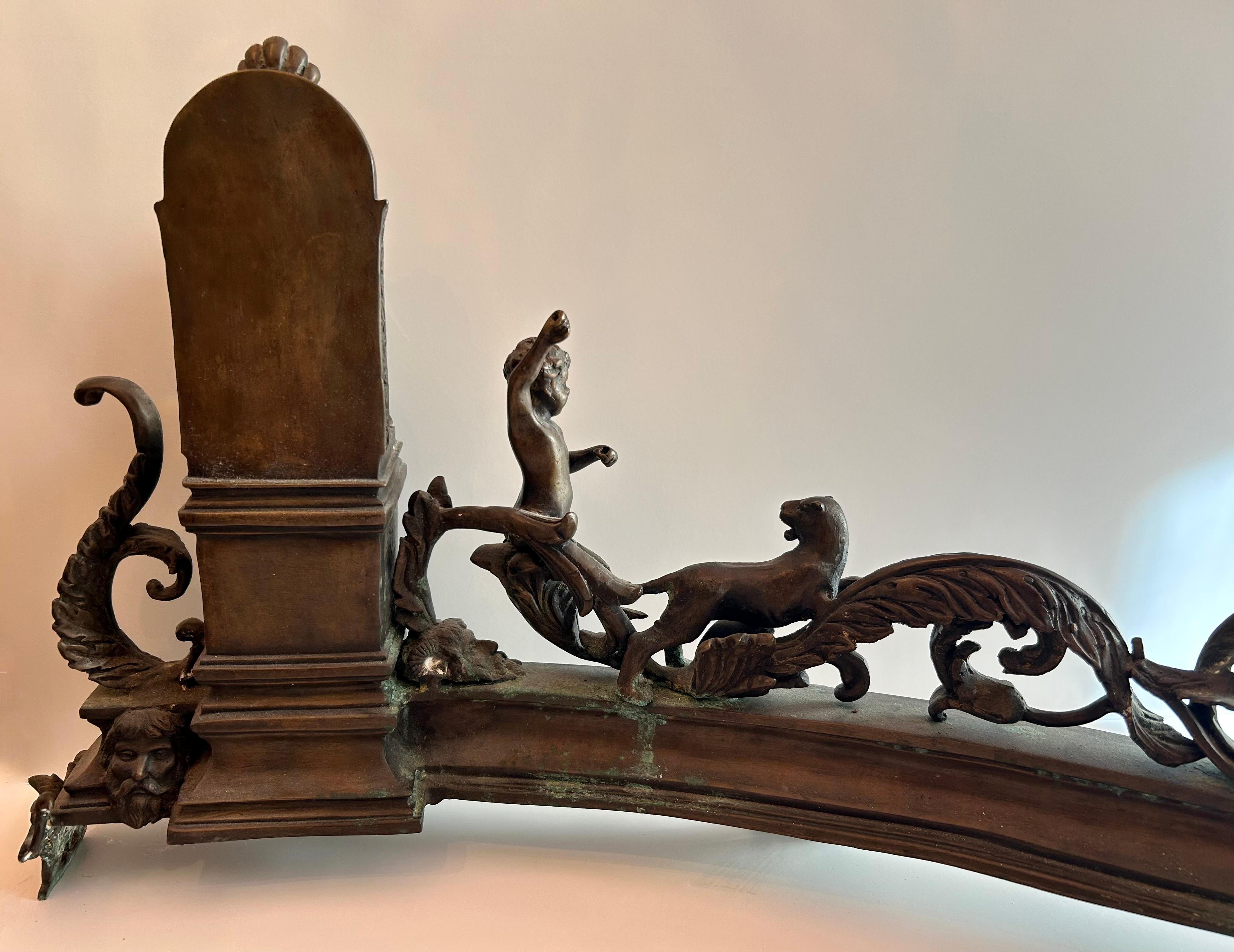 Magnifico parafuoco in bronzo, Francia, XIX secolo in vendita 3