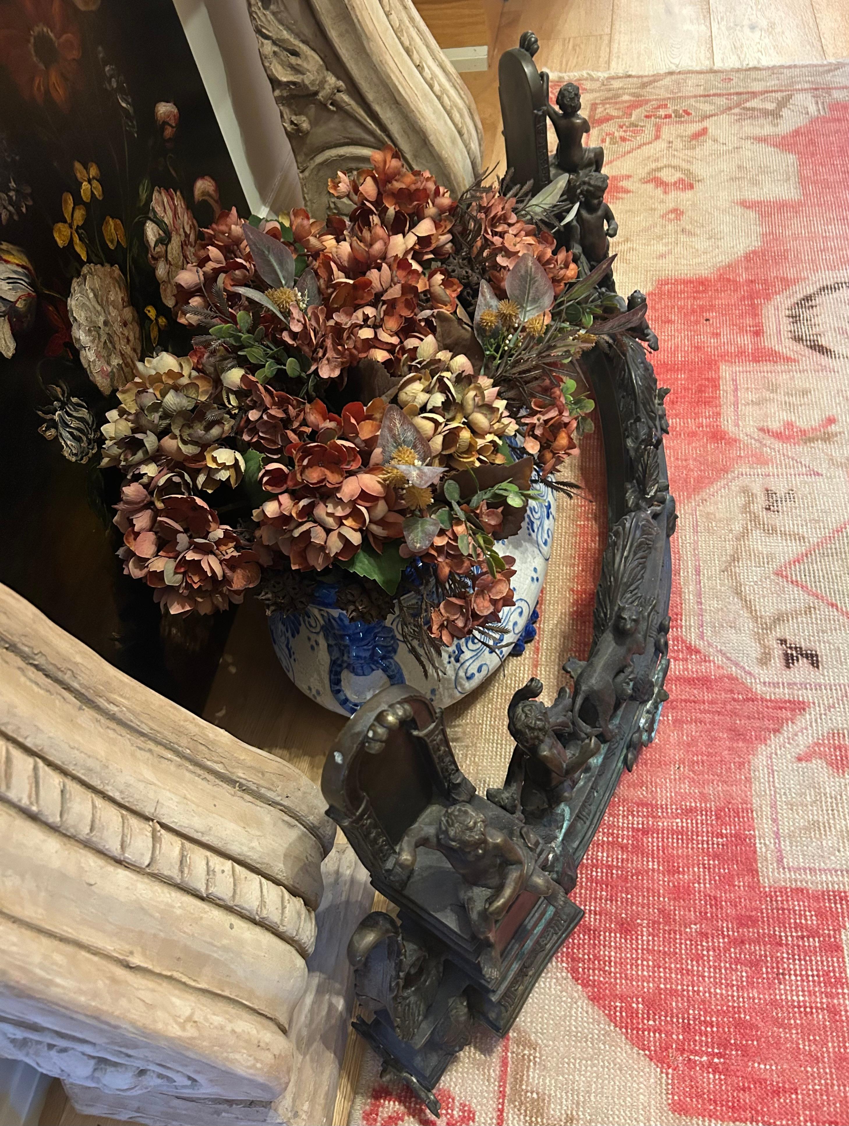 Magnifico parafuoco in bronzo, Francia, XIX secolo in vendita 7