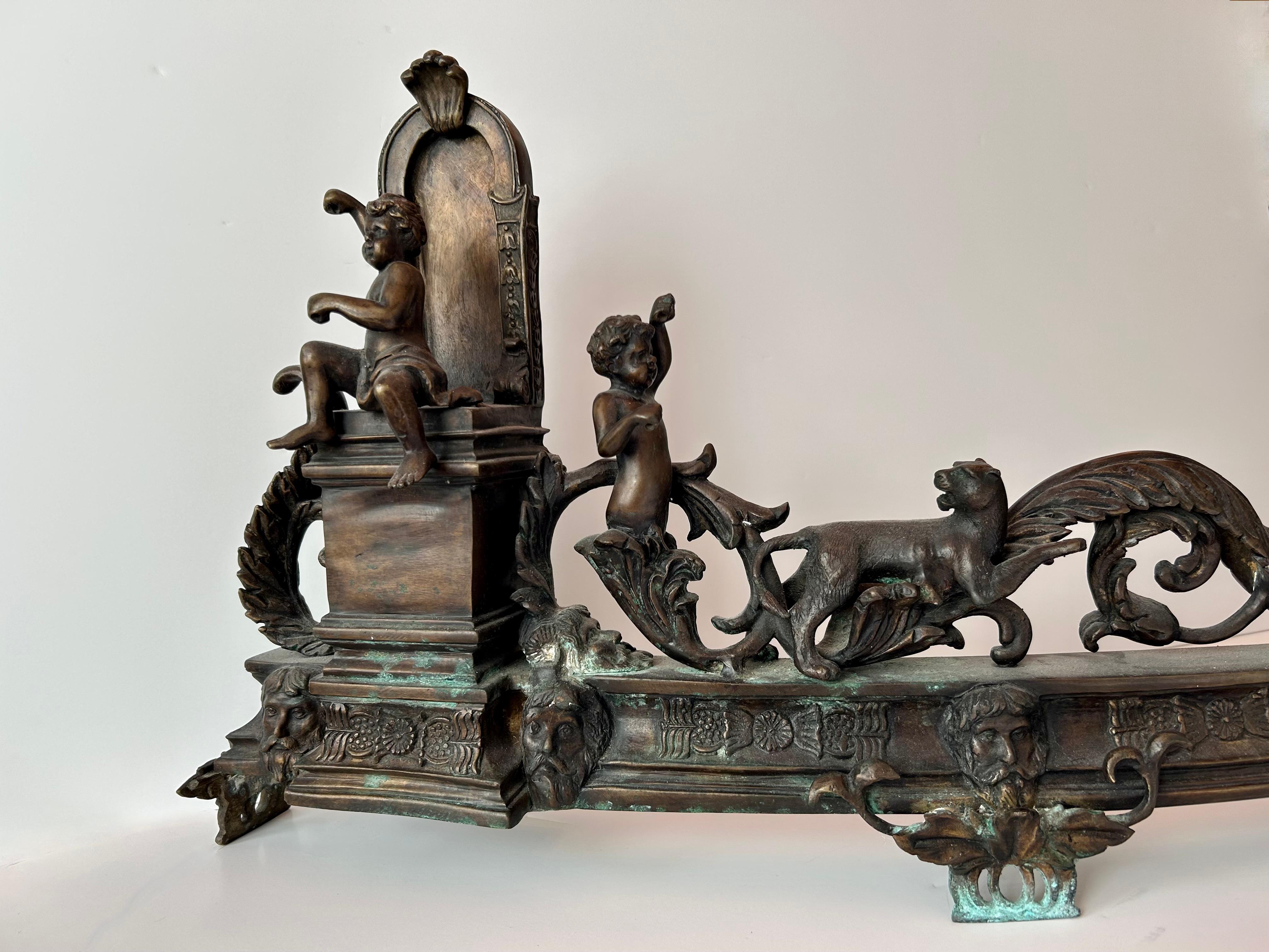 Magnifico parafuoco in bronzo, Francia, XIX secolo In condizioni buone in vendita a Toronto, CA