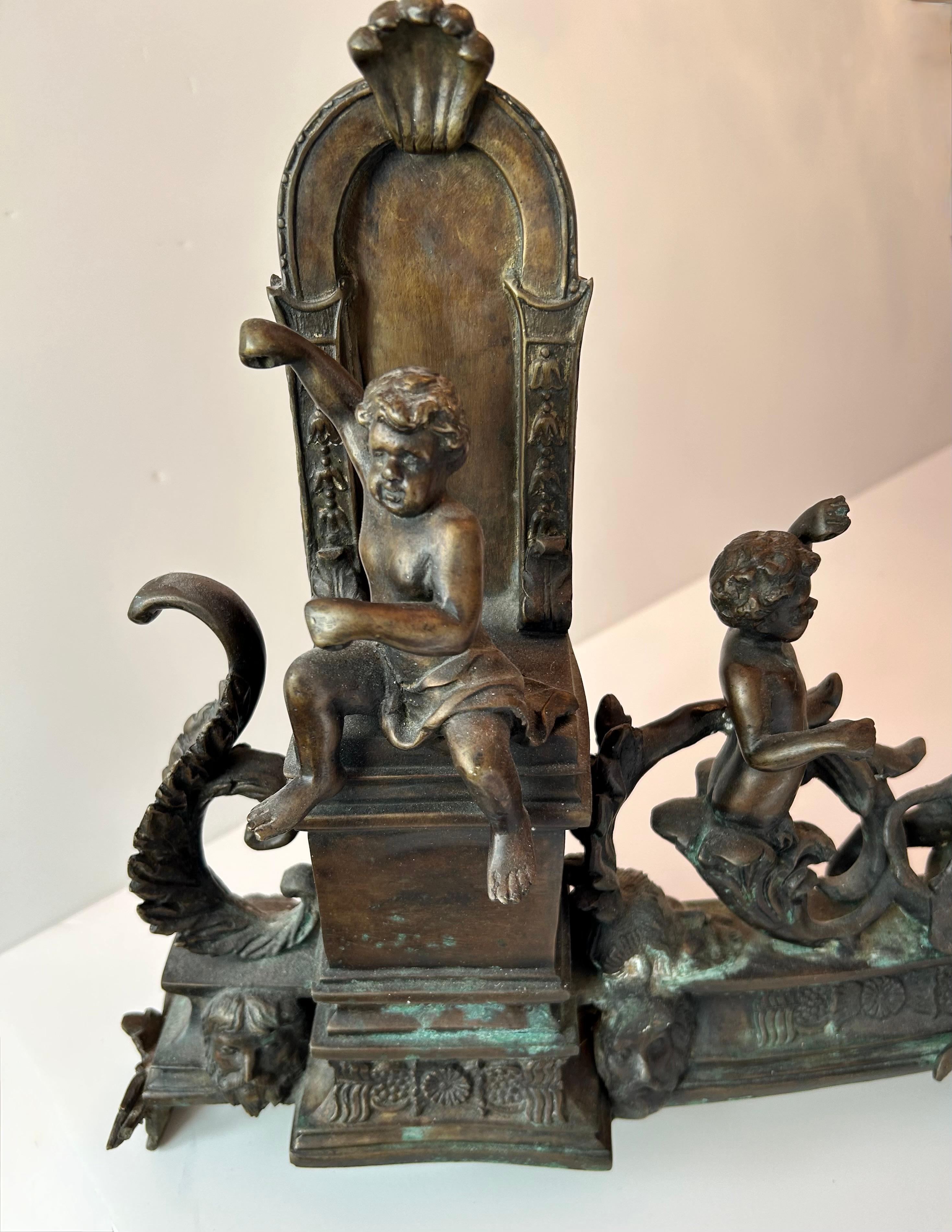 Magnifico parafuoco in bronzo, Francia, XIX secolo in vendita 1