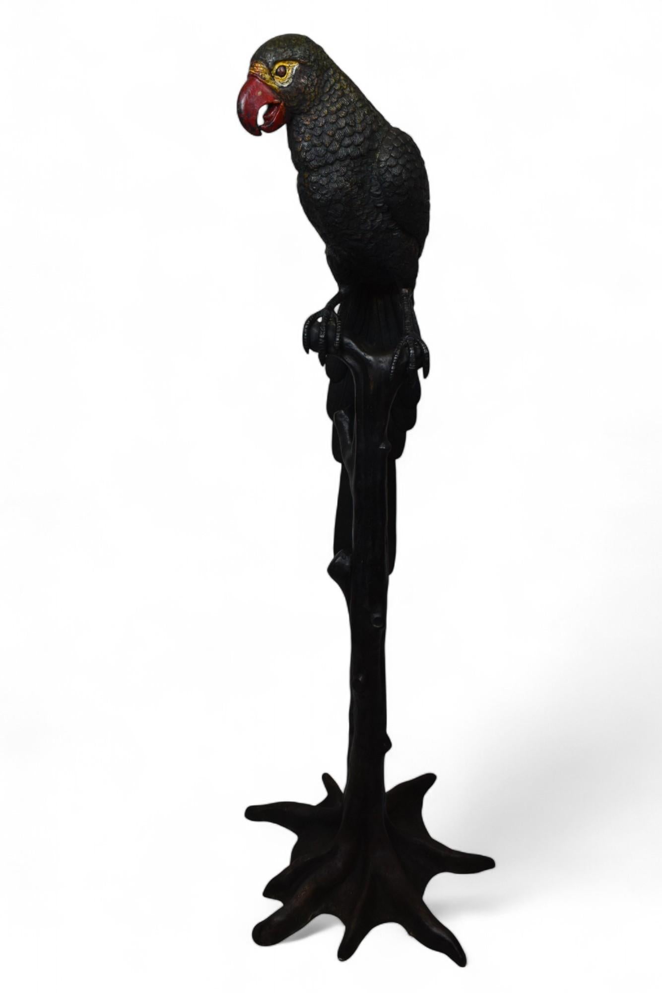 Patinated Magnificent Bronze Parrot by Jules Moigniez, 19th Century For Sale