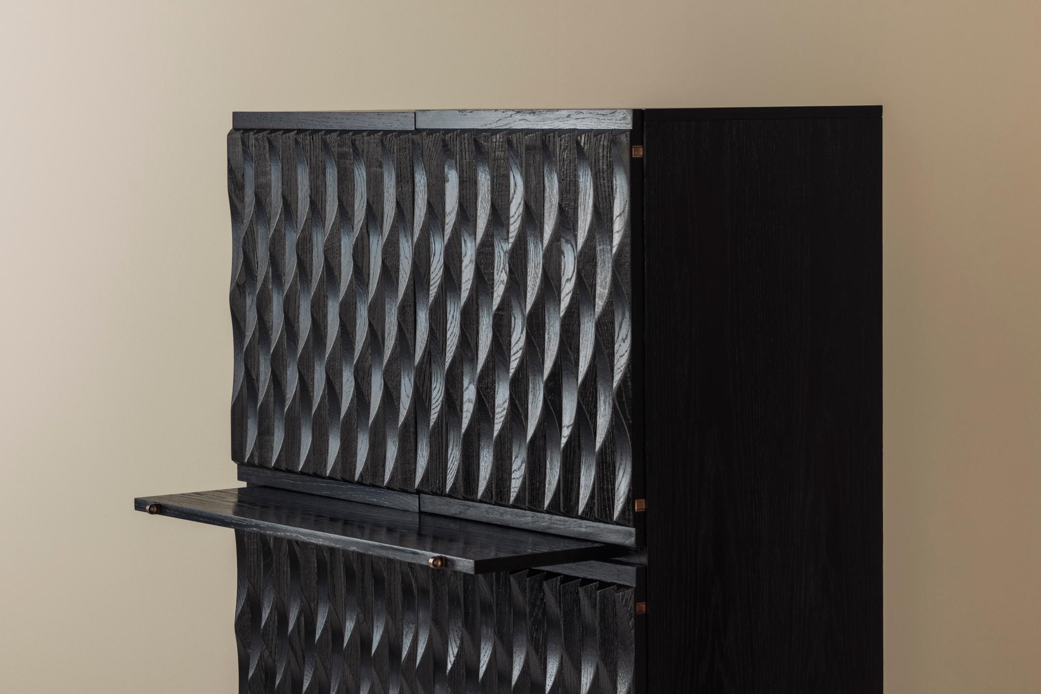 Magnifica credenza brutalista di Maison Aurora, Belgio anni '70 in vendita 3