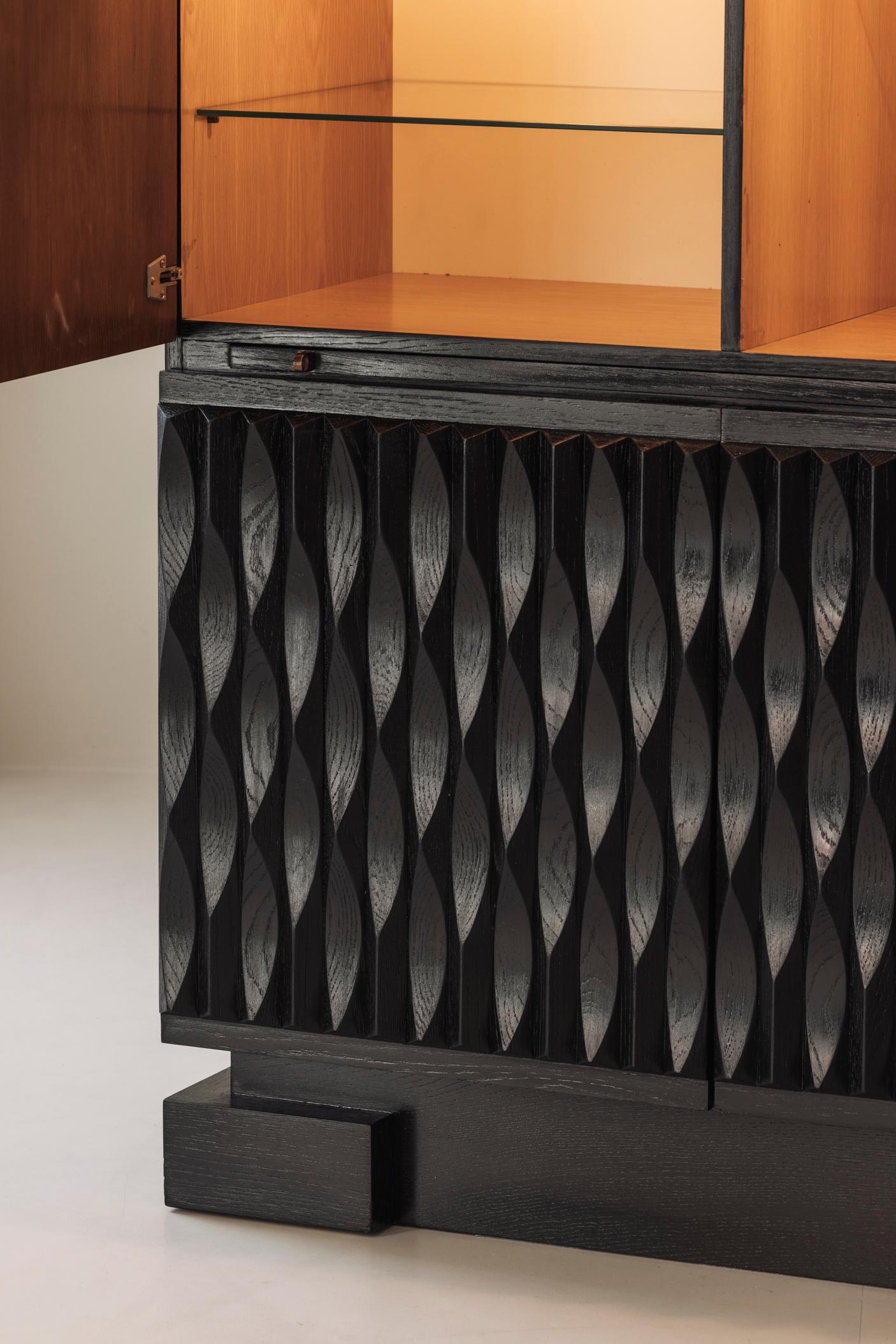 Magnifica credenza brutalista di Maison Aurora, Belgio anni '70 in vendita 6