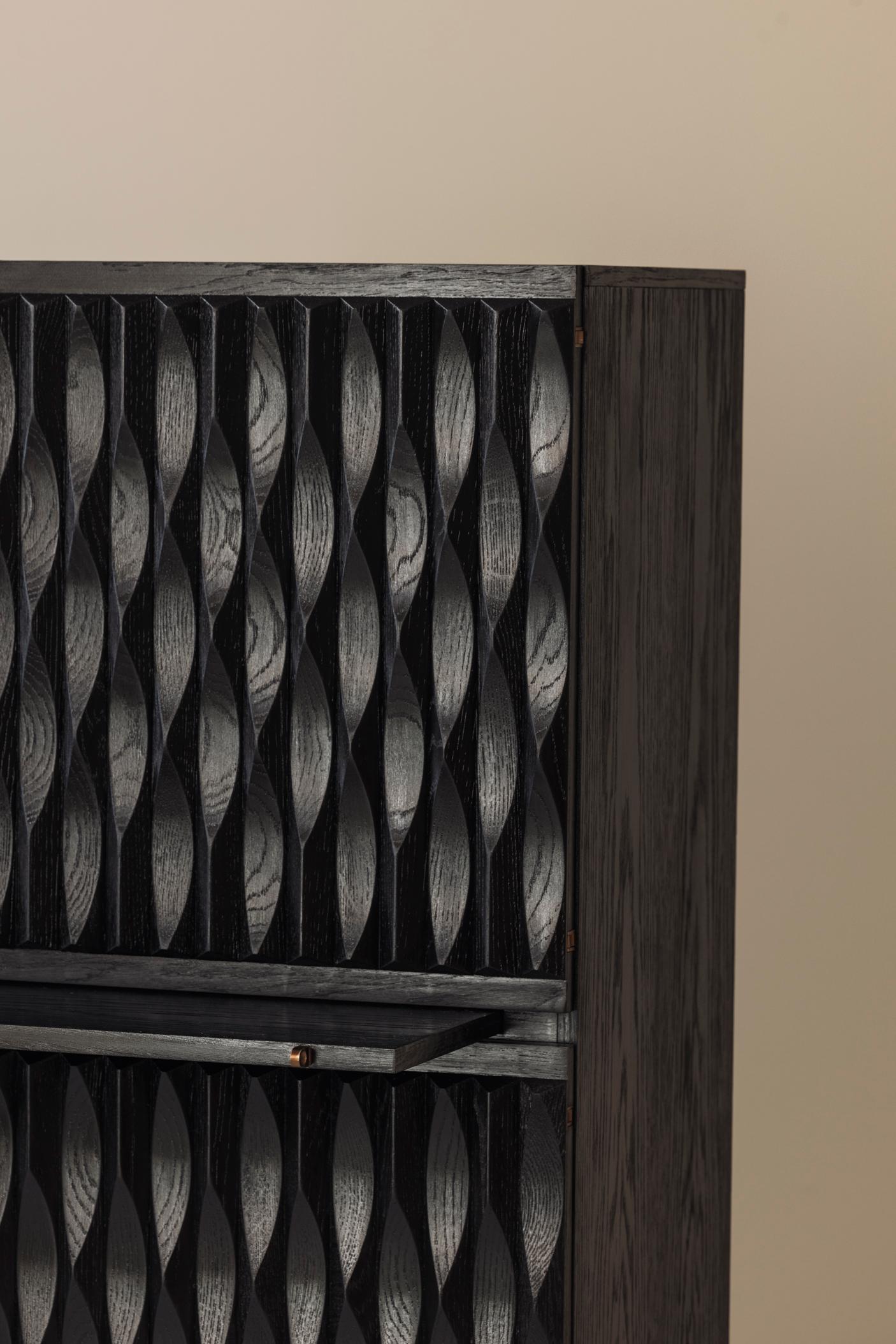 Magnifica credenza brutalista di Maison Aurora, Belgio anni '70 in vendita 1