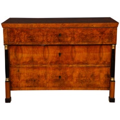 Magnificent Burl Walnut Biedermeier Commode