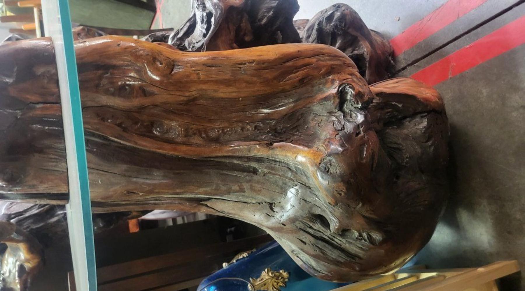 Magnificent Burl Wood Sculpture Table For Sale 2