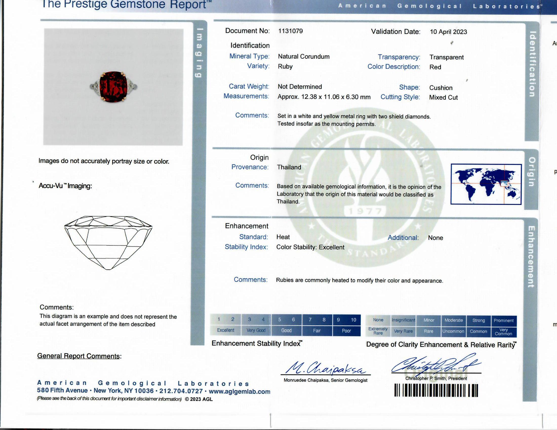 Magnificent Bvlgari 8.23 Carat Ruby Diamond Platinum & 18k Yellow Gold Ring, AGL For Sale 8