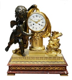 Magnificent C19th Louis XVI style Mantel Clock. 59cm high