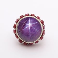 Cabochon Star Ruby Cocktail Ring