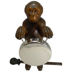 Magnificent Carved Black Forest Monkey Gong, circa 1890