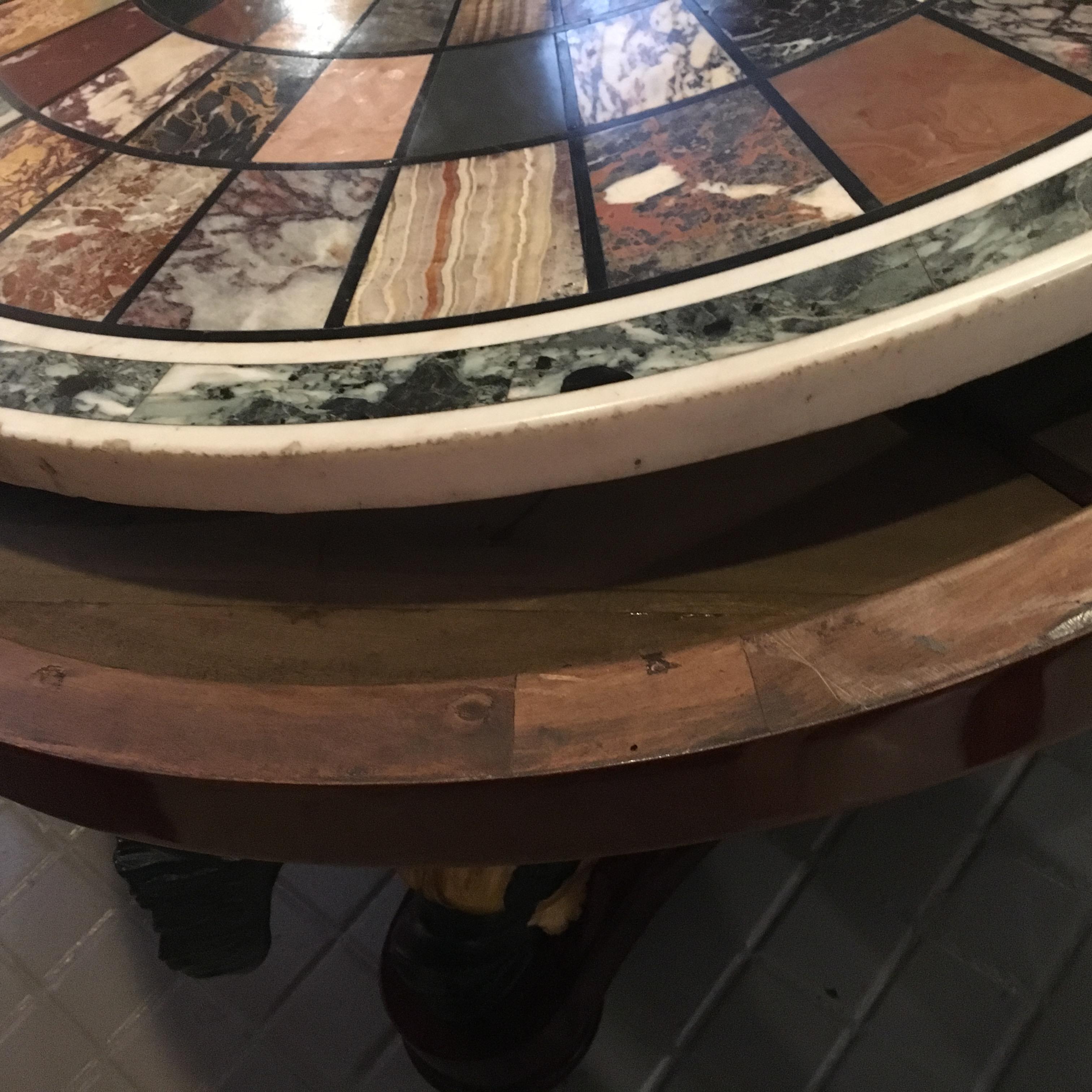 Italian Magnificent Center Table, Top Signed by Fratelli Blasi at Rome in 1827 For Sale