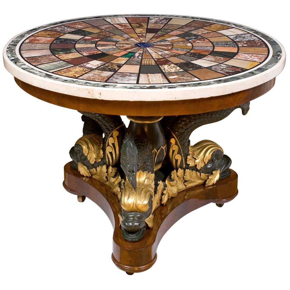 Magnificent Center Table, Top Signed by Fratelli Blasi at Rome in 1827