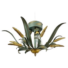 Magnificent Chandelier Representing Ears Of Wheat  Vintage Metal Chandelier 